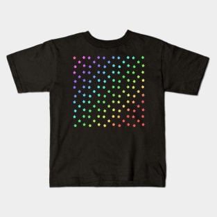 Black Rainbow Stars pattern Kids T-Shirt